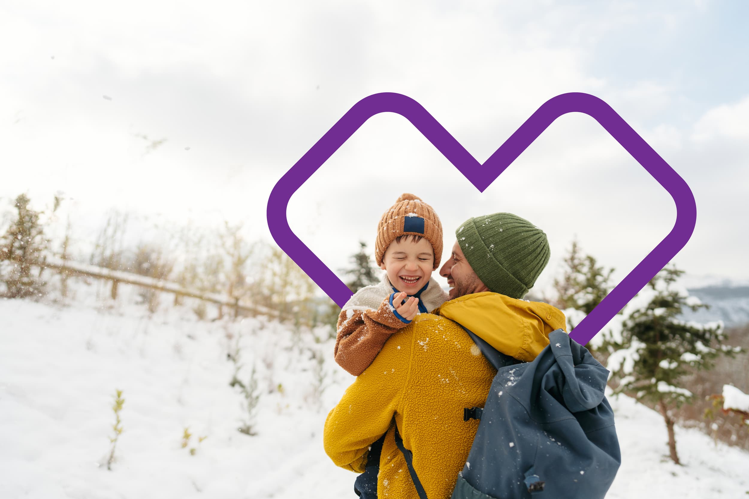 Father and son with Aetna heart